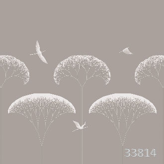 Trees and birds grey